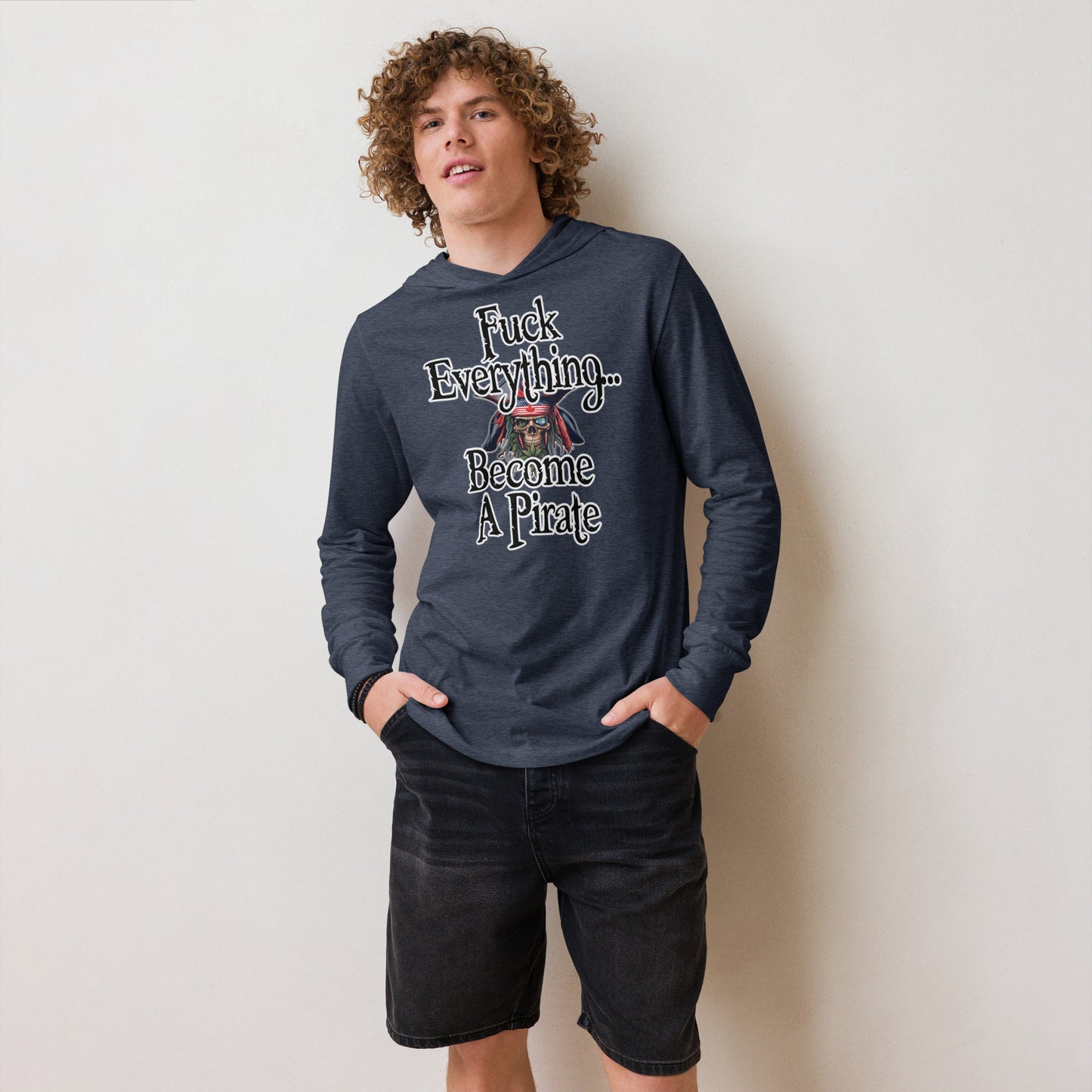 Become A Pirate Hooded long-sleeve tee