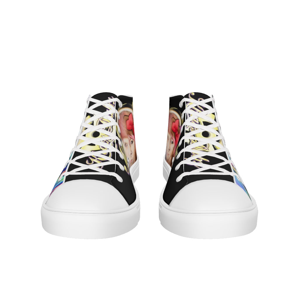 Dubstep Fiyah Men’s high top canvas shoes