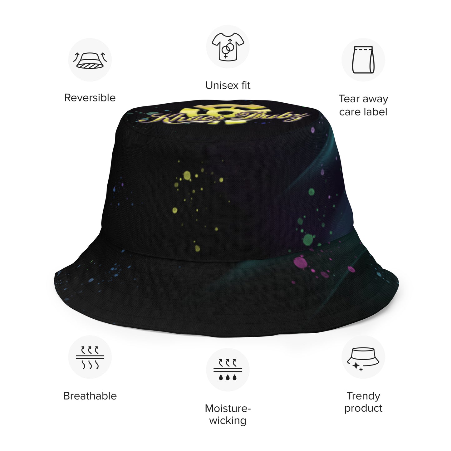 Dubstep Fiyah Reversible bucket hat