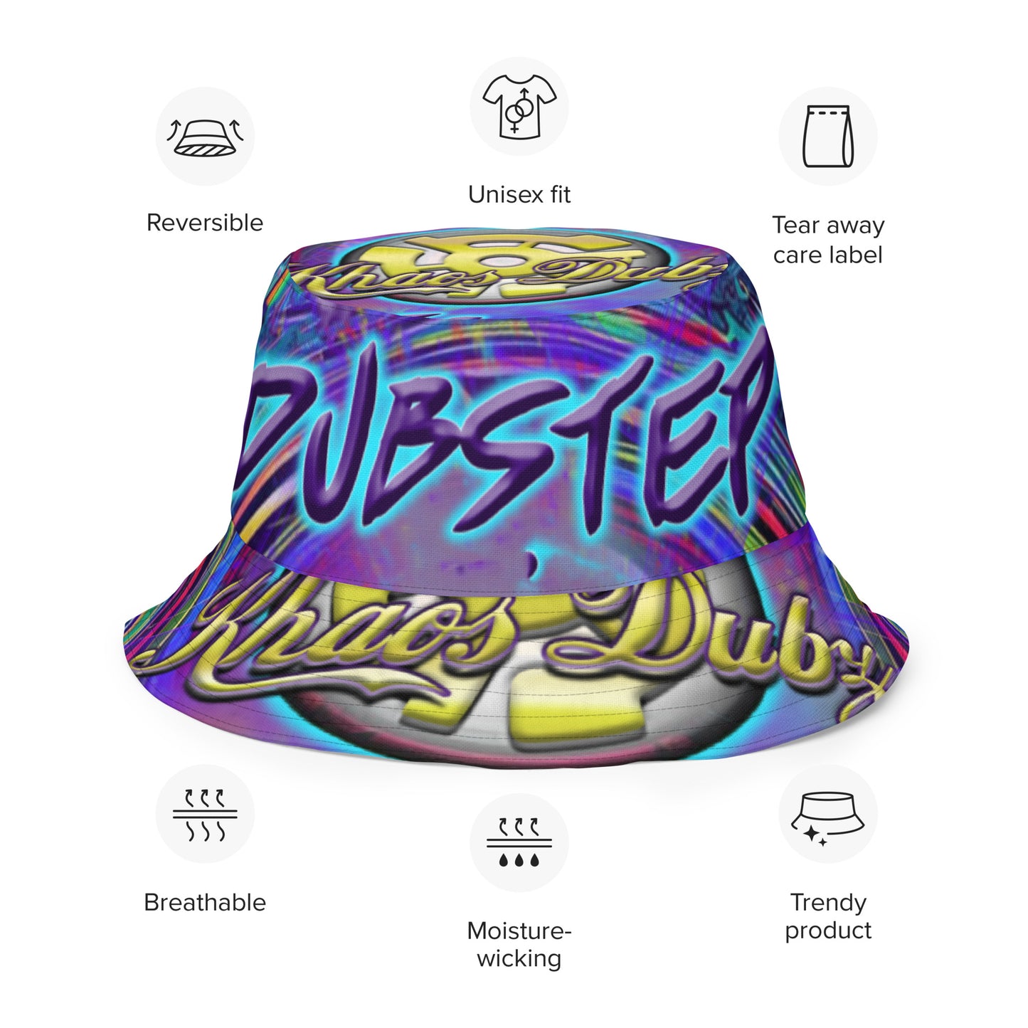 Dubstep Fiyah Reversible bucket hat