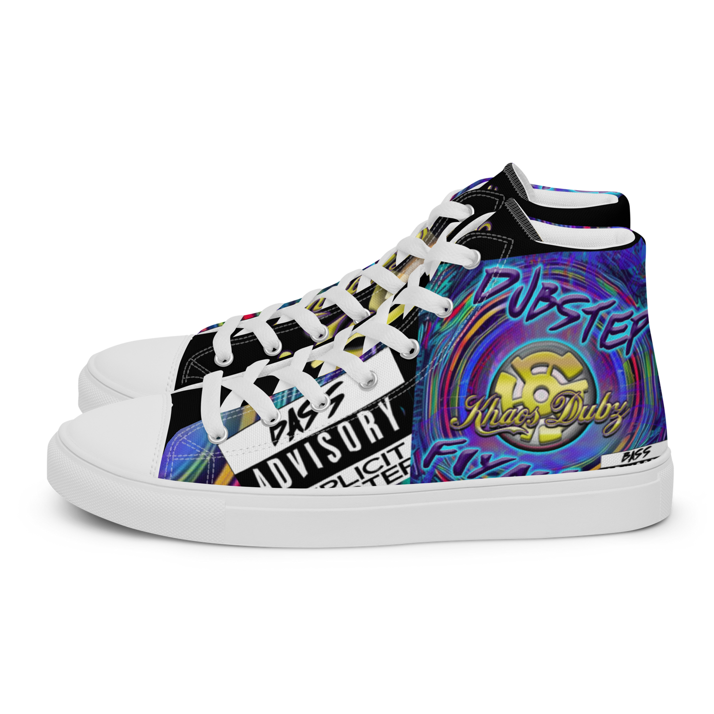 Dubstep Fiyah Men’s high top canvas shoes