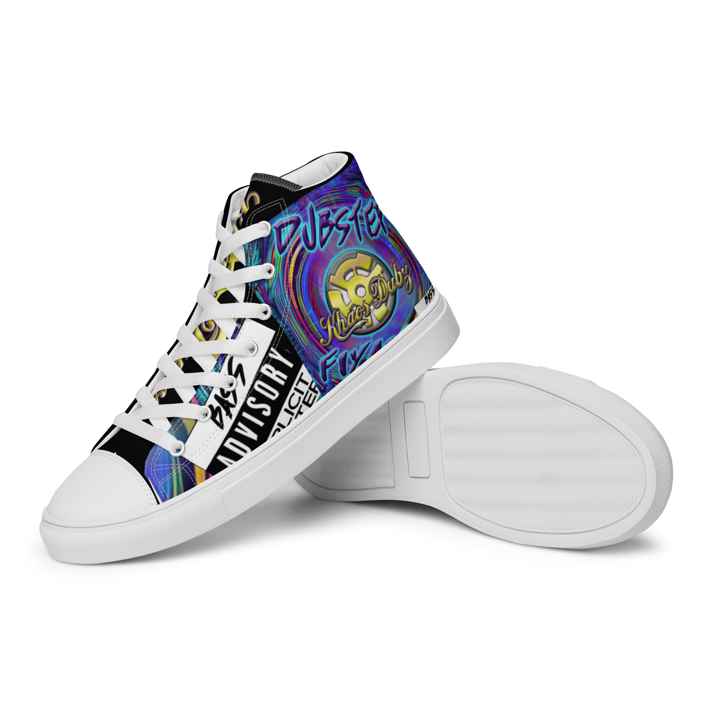 Dubstep Fiyah Men’s high top canvas shoes